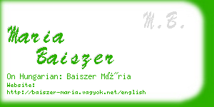 maria baiszer business card